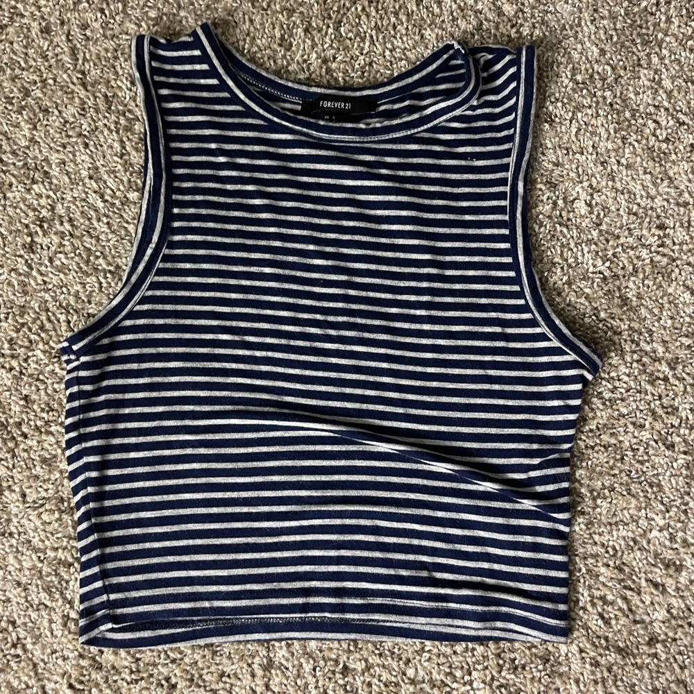 Striped Cropped Tank